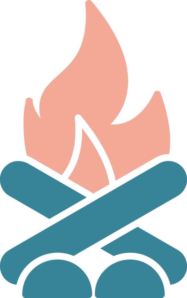 Bonfire Glyph Two Color Icon vector