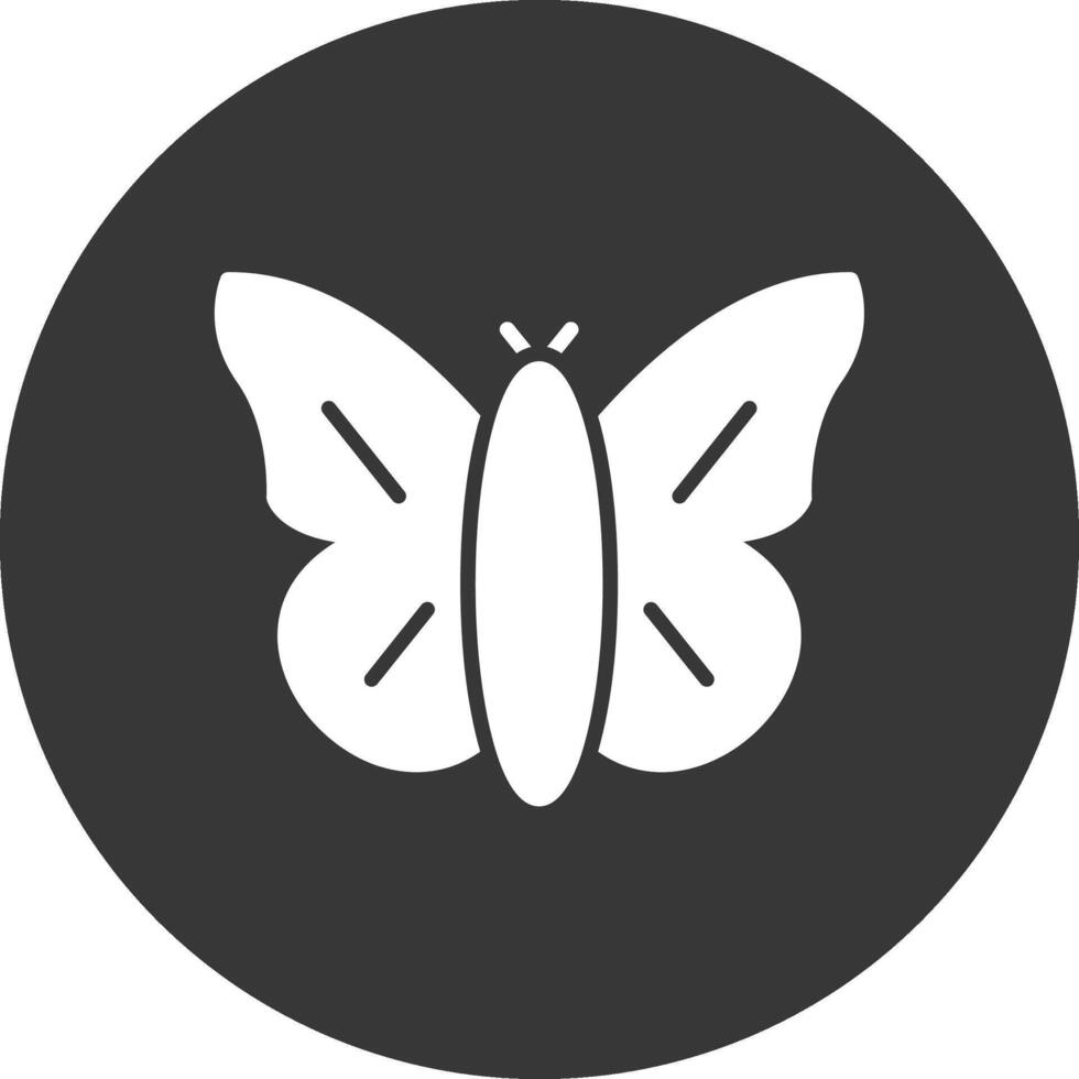 Butterfly Glyph Inverted Icon vector