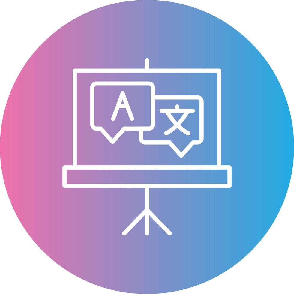 Language Line Gradient Circle Icon vector
