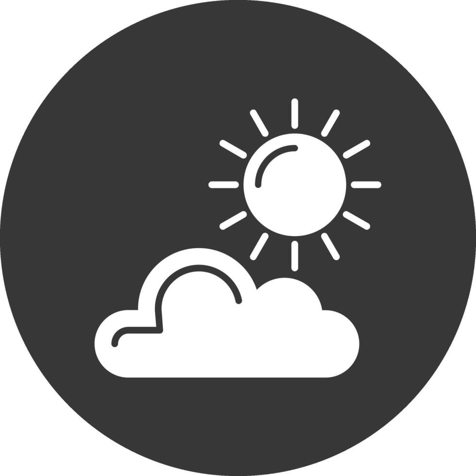 Sun Glyph Inverted Icon vector