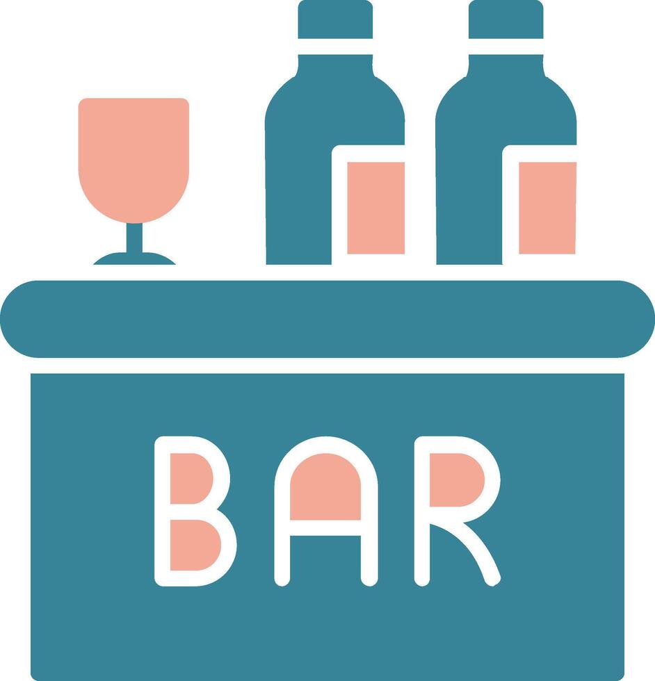 Bar Glyph Two Color Icon vector