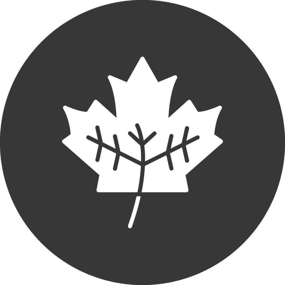 Leaf Glyph Inverted Icon vector
