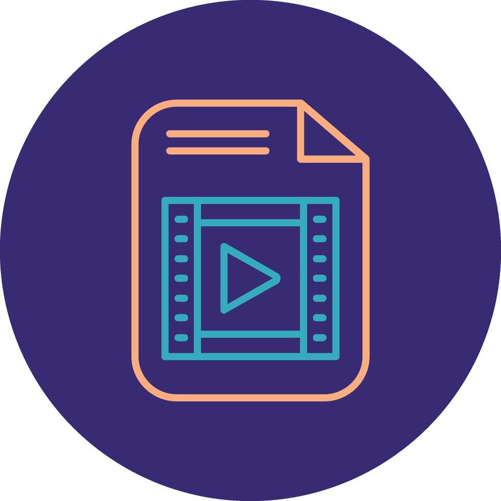 File Line Two Color Circle Icon vector