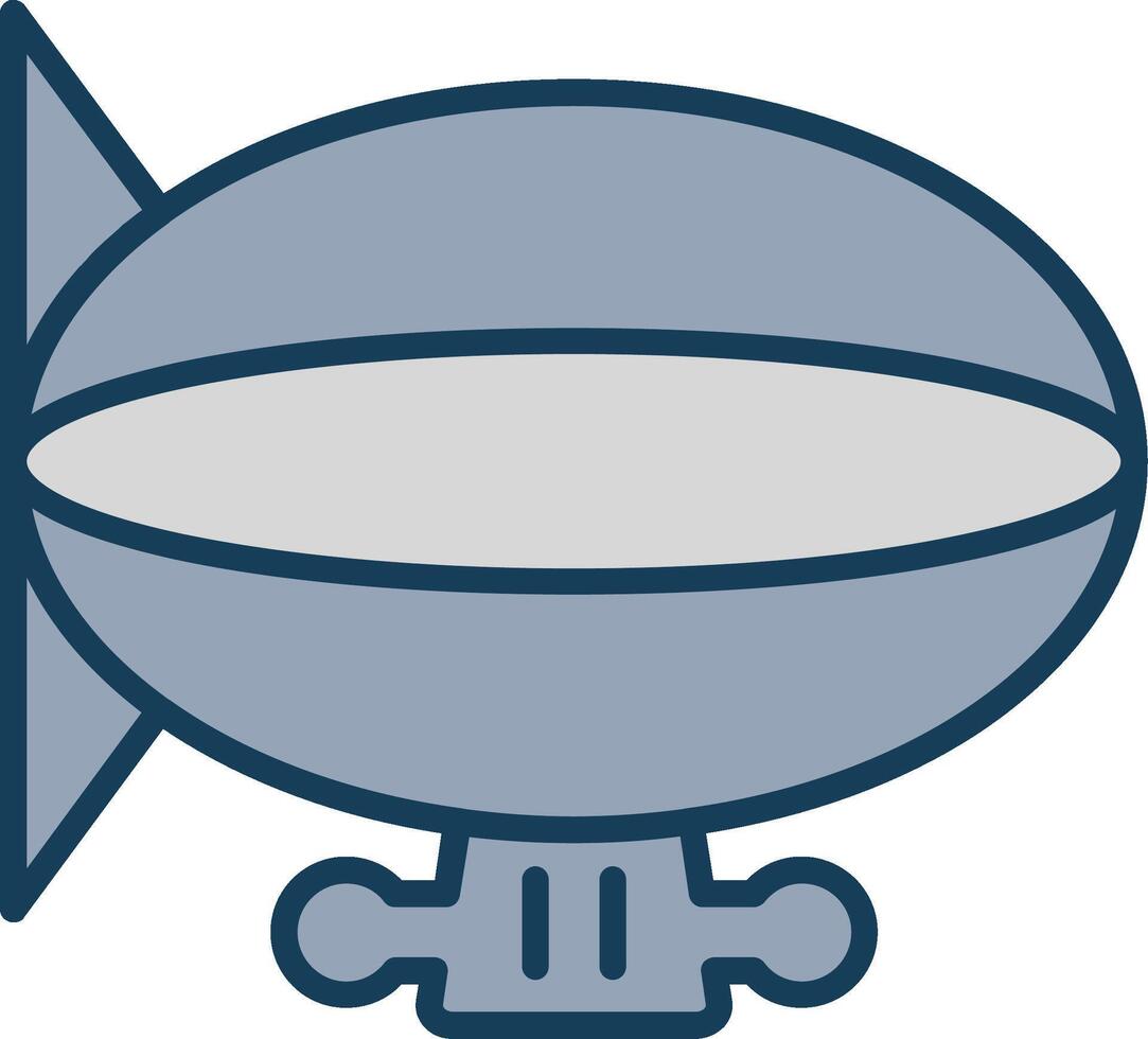 Zeppelin Line Filled Grey Icon vector