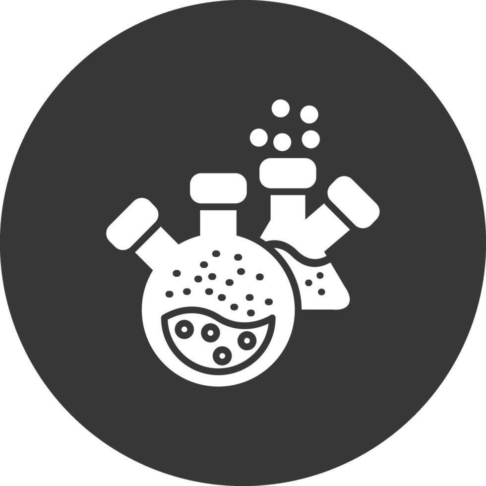 Flask Glyph Inverted Icon vector