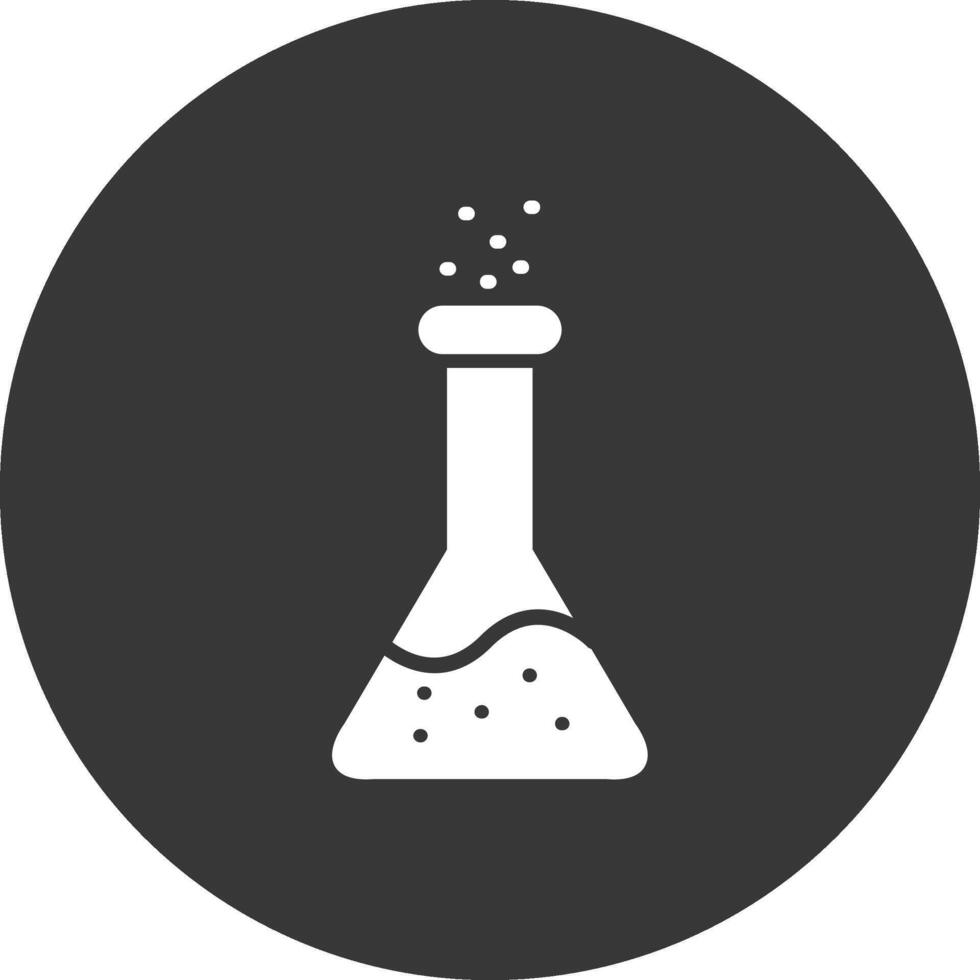 Flask Glyph Inverted Icon vector