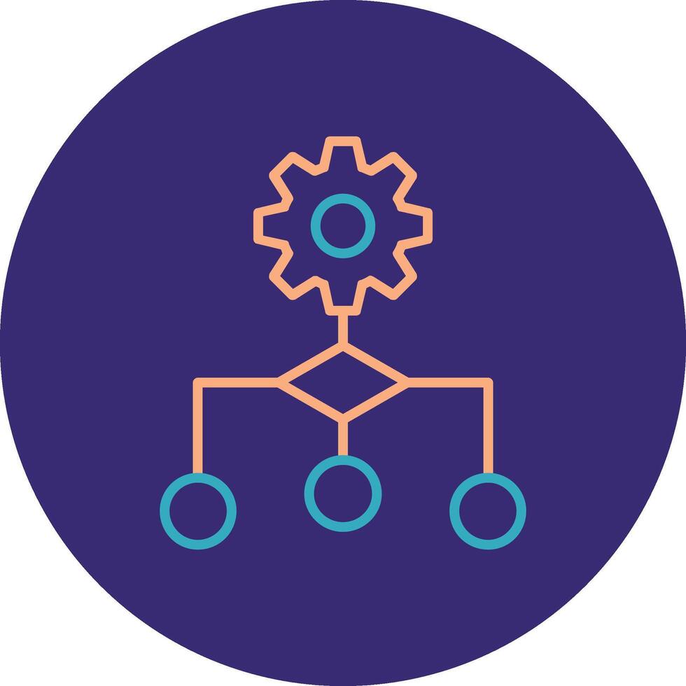 Algorithm Line Two Color Circle Icon vector