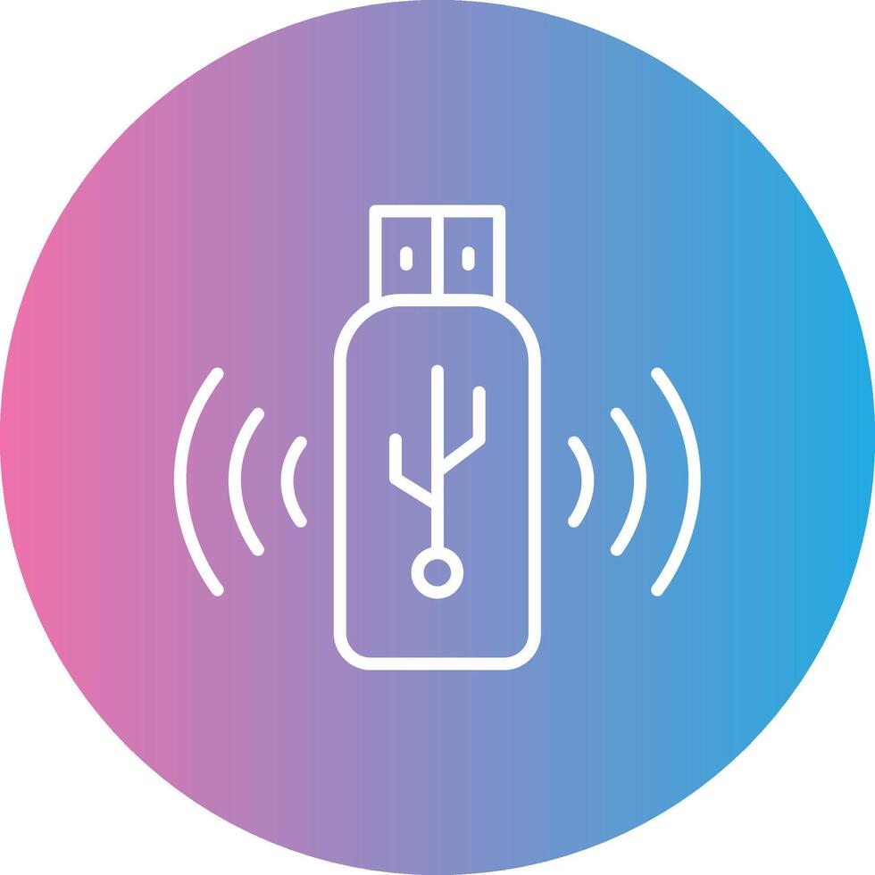 Usb Line Gradient Circle Icon vector