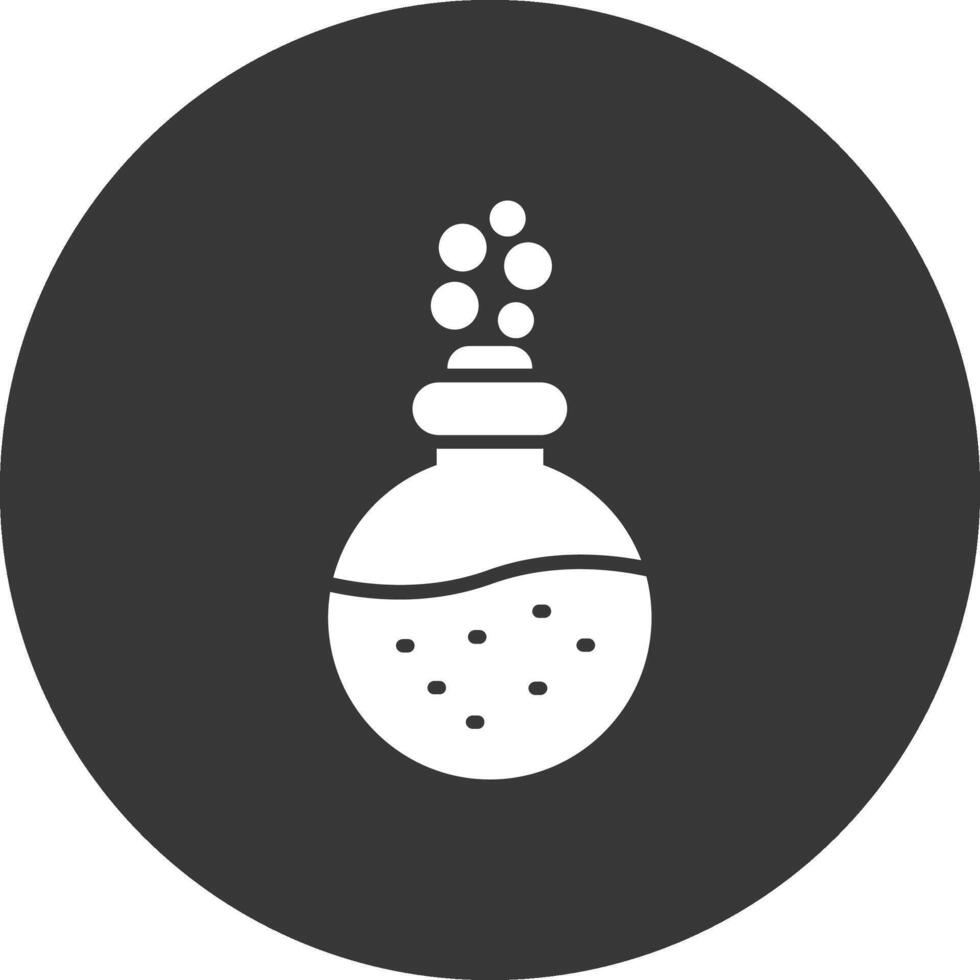 Flask Glyph Inverted Icon vector