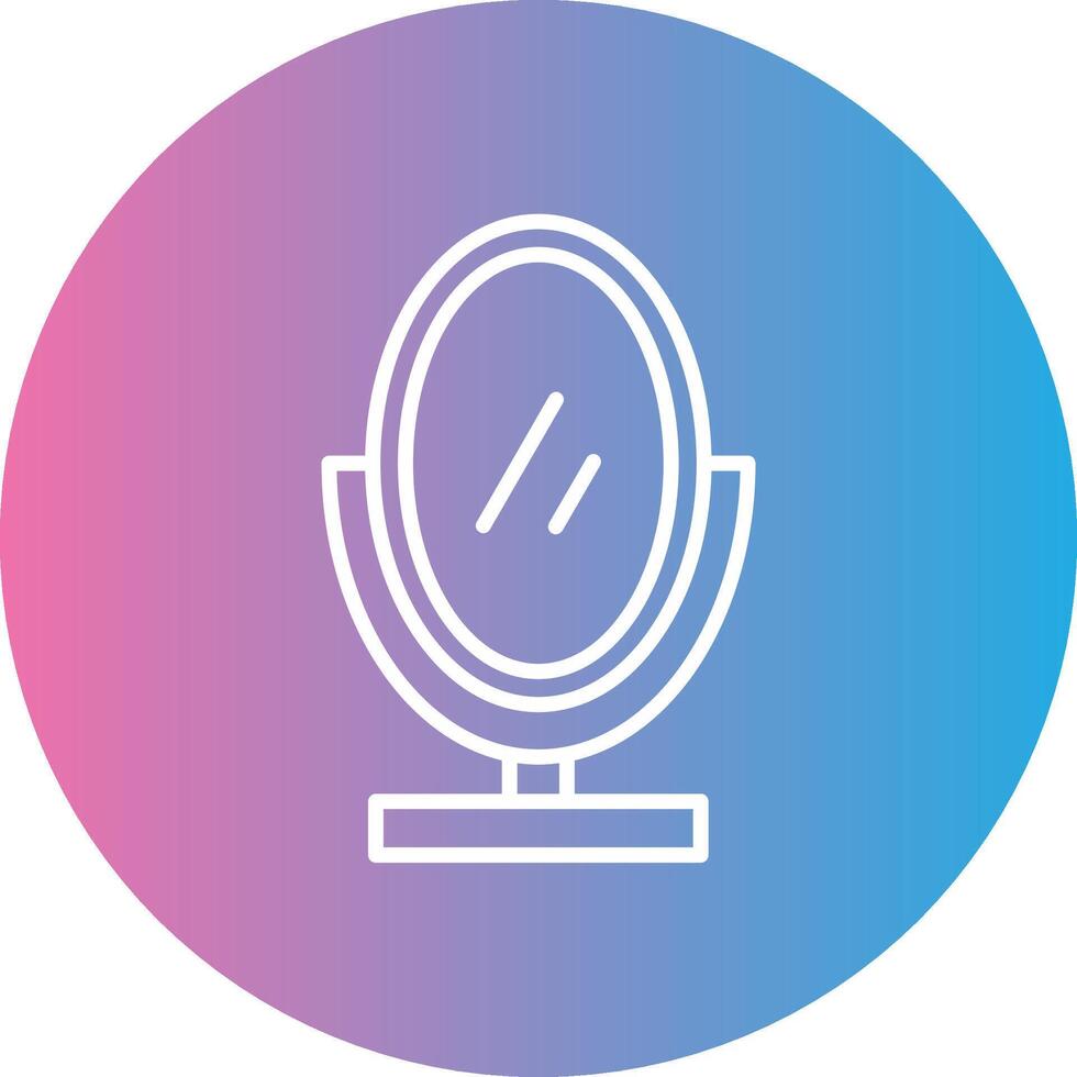 Mirror Line Gradient Circle Icon vector