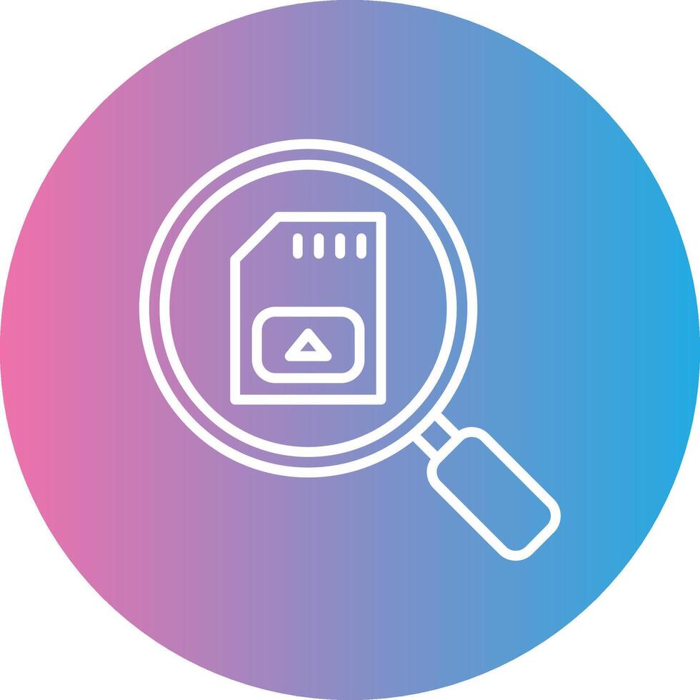 Sd Card Line Gradient Circle Icon vector