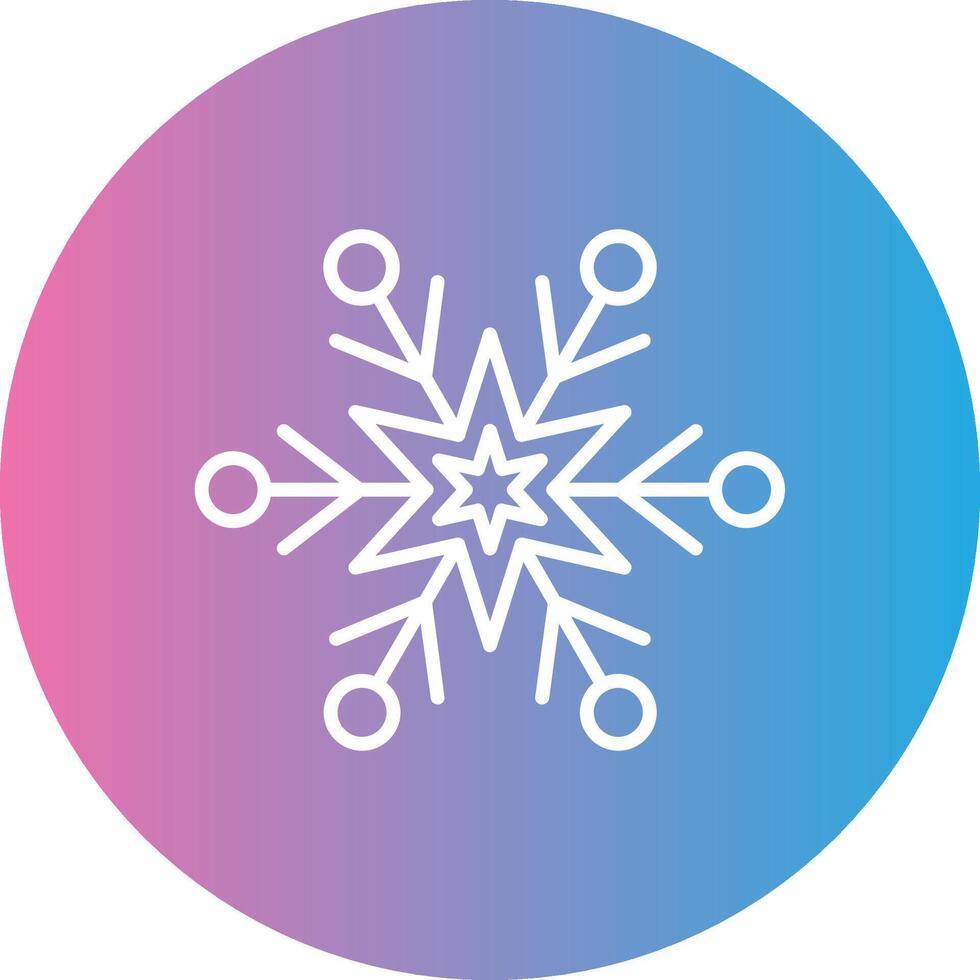 Snowflake Line Gradient Circle Icon vector