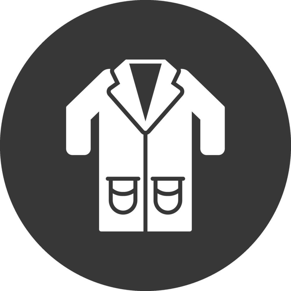 Lab Coat Glyph Inverted Icon vector