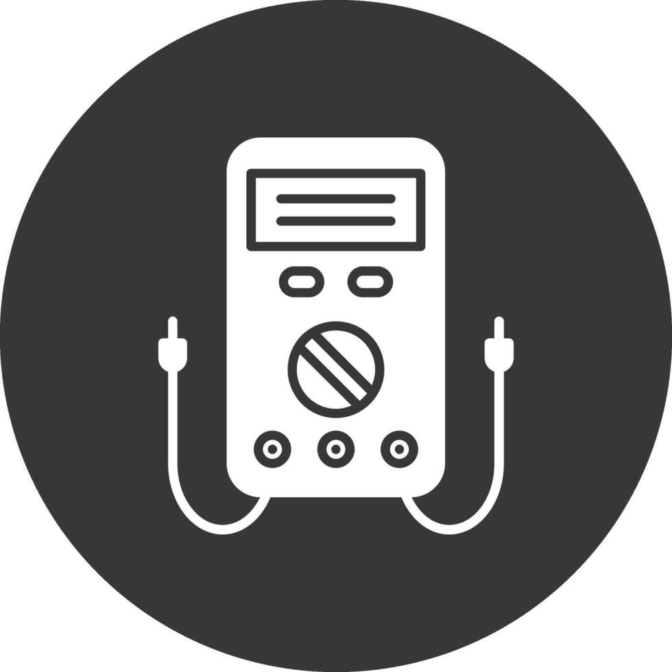 Multimeter Glyph Inverted Icon vector