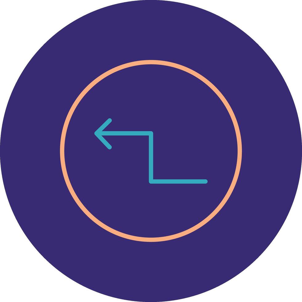Zigzag Arrow Line Two Color Circle Icon vector