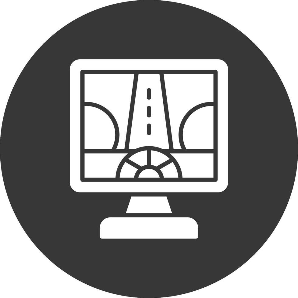 Driving Control Glyph Inverted Icon vector