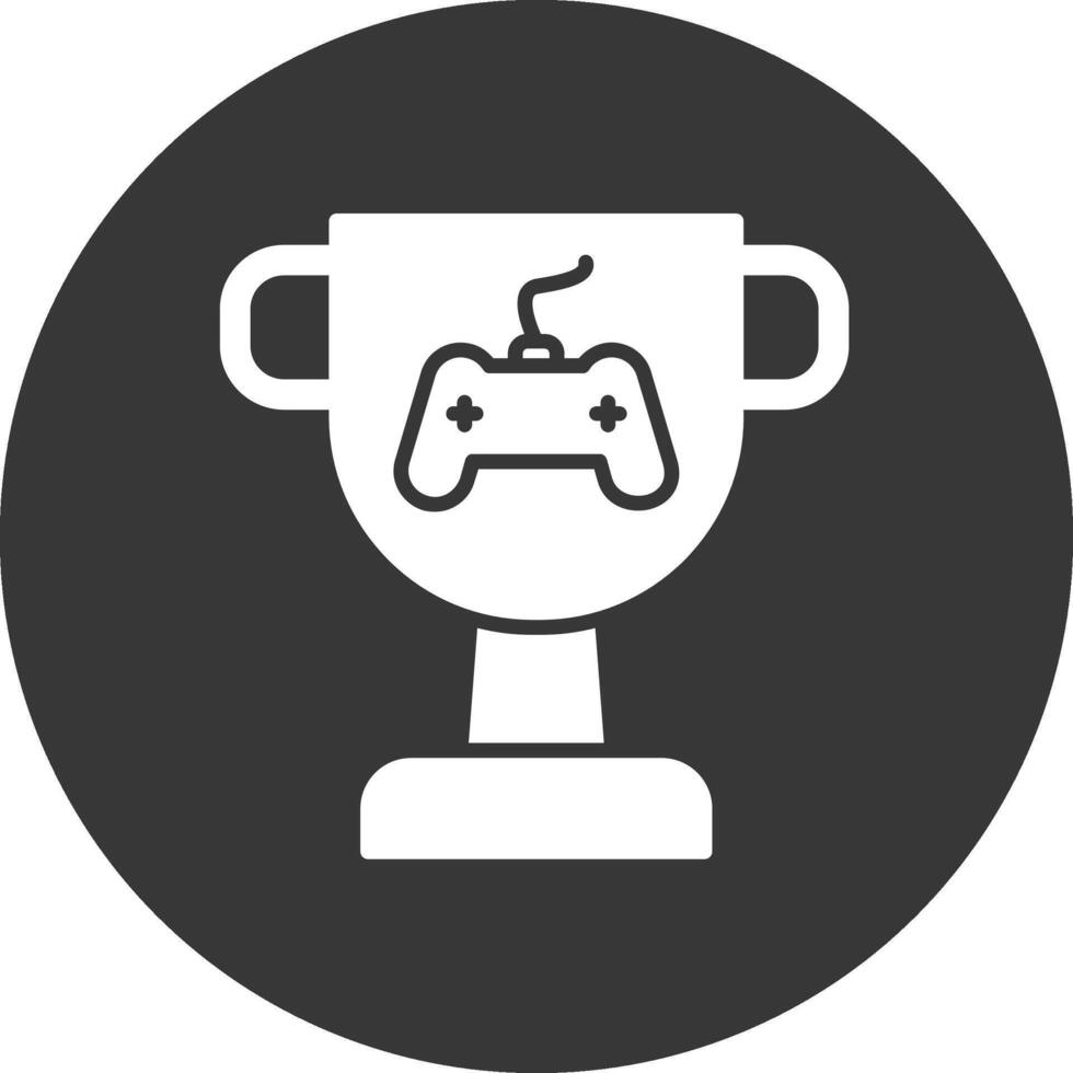 Trophy Glyph Inverted Icon vector