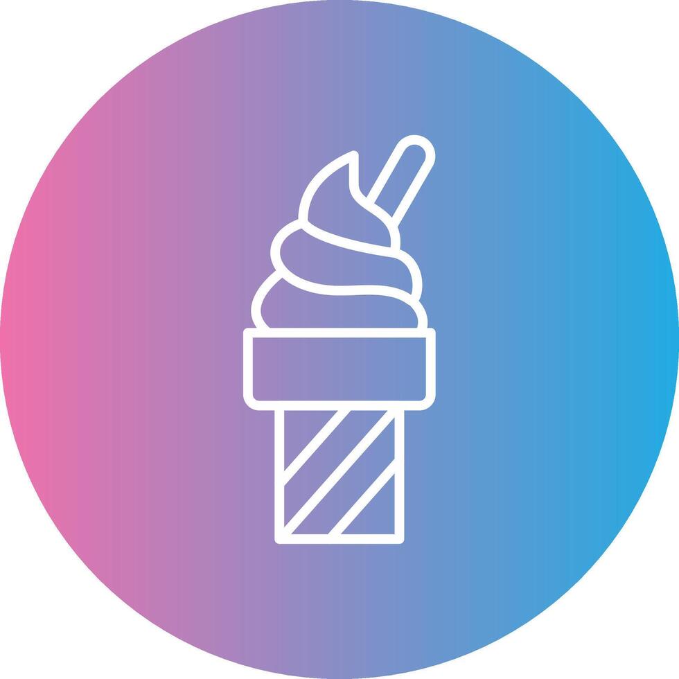 Ice Cream Line Gradient Circle Icon vector