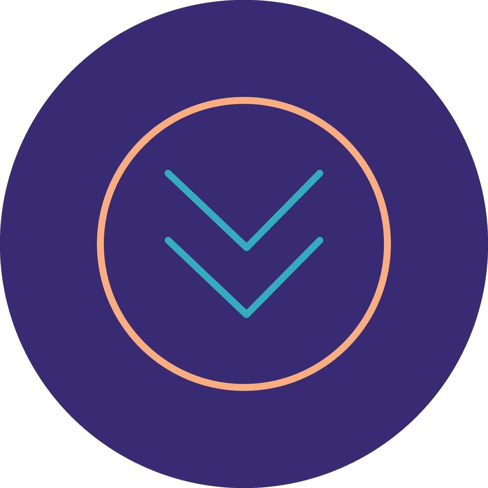 Chevron Line Two Color Circle Icon vector