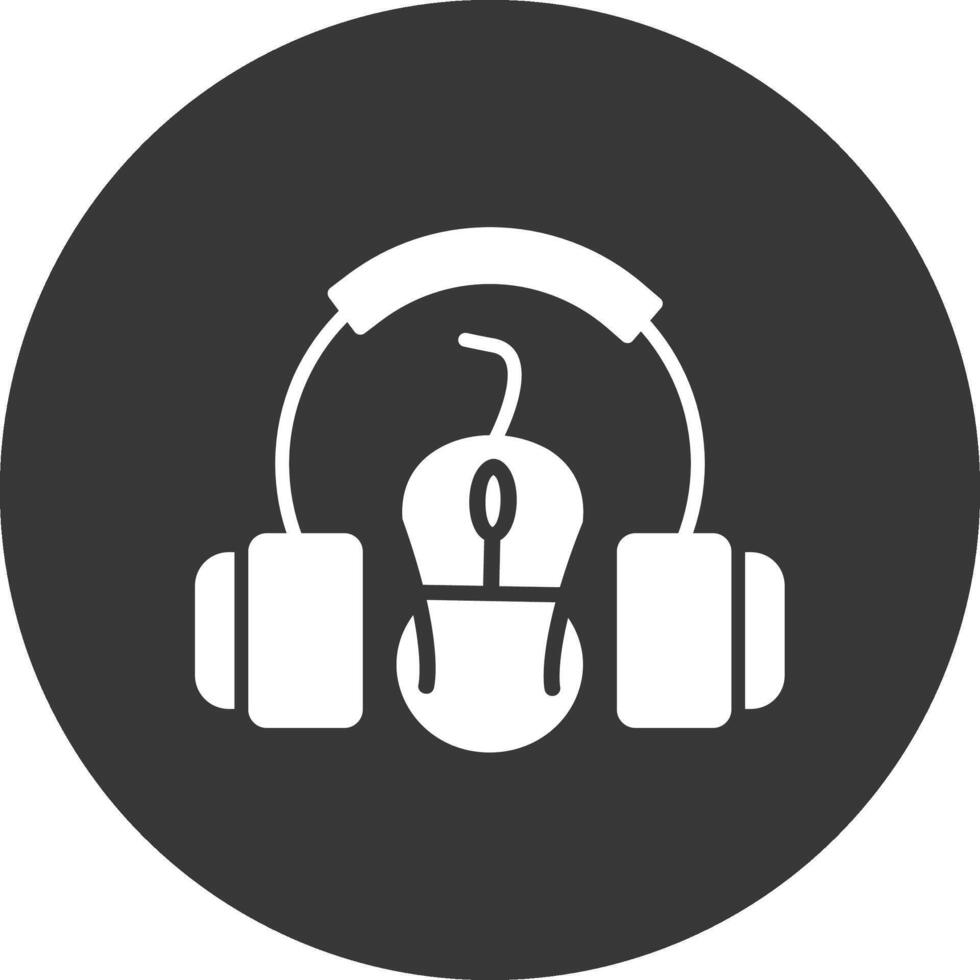 Headset Glyph Inverted Icon vector