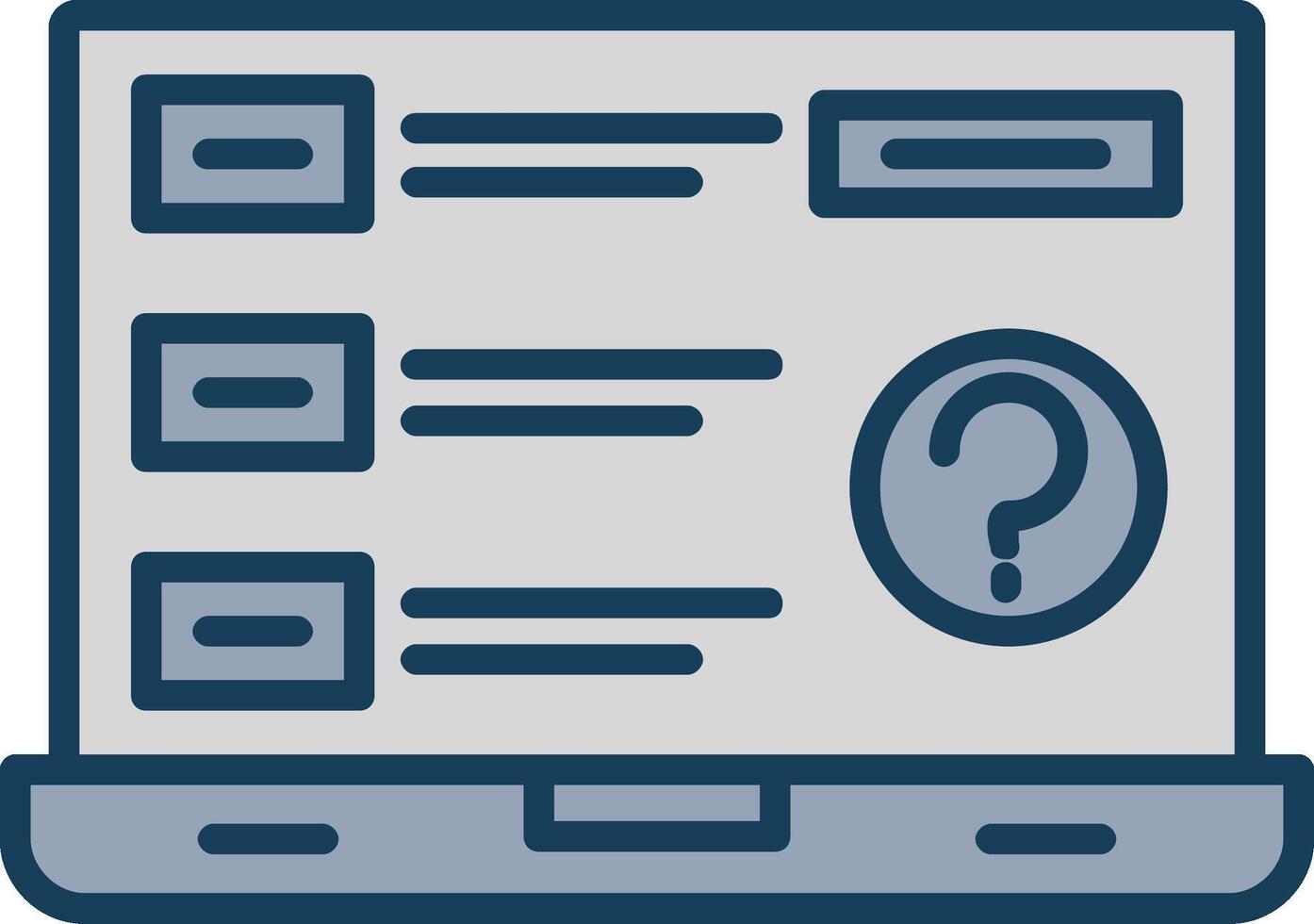 Question Line Filled Grey Icon vector