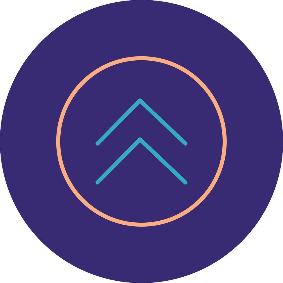 Chevron Line Two Color Circle Icon vector