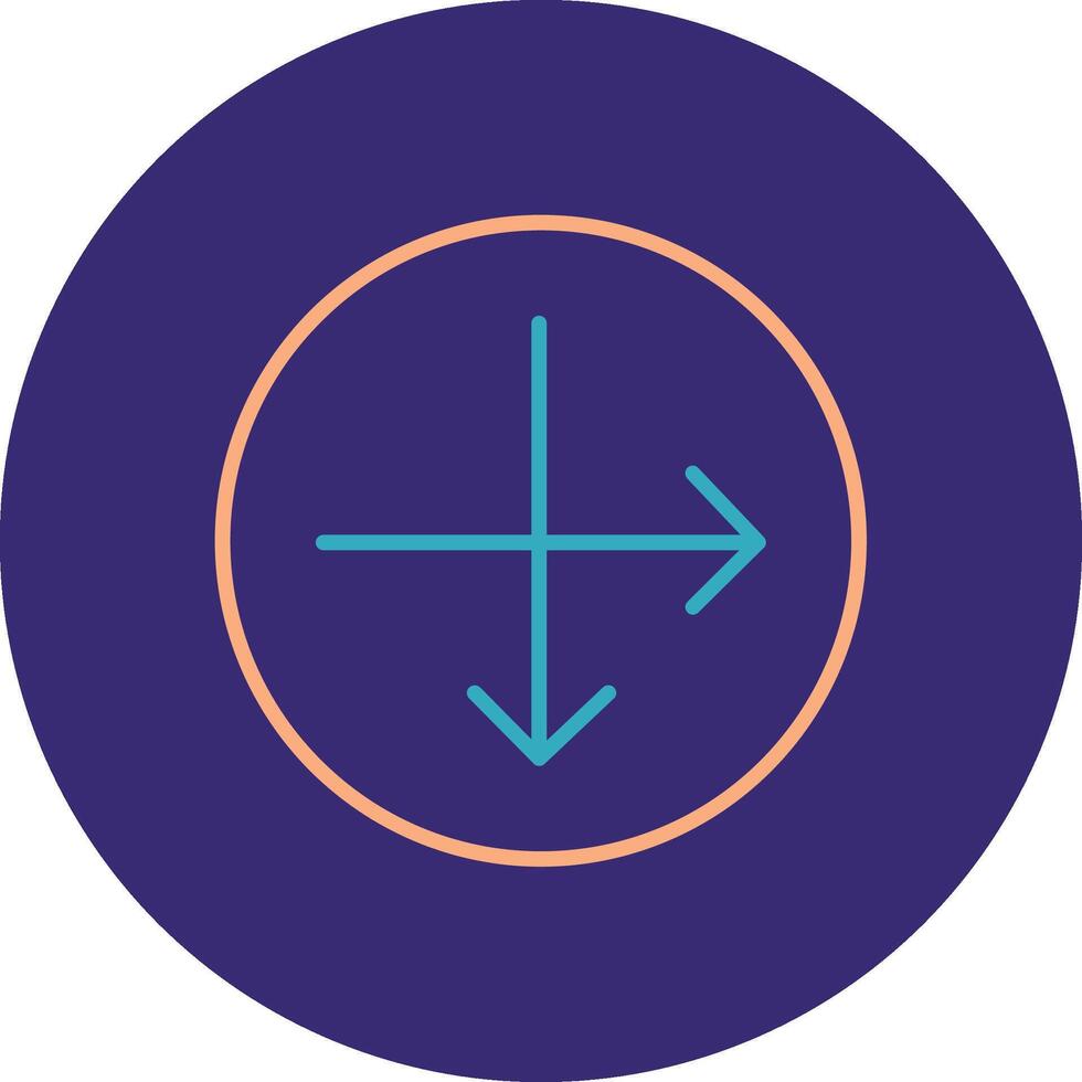 Intersect Line Two Color Circle Icon vector