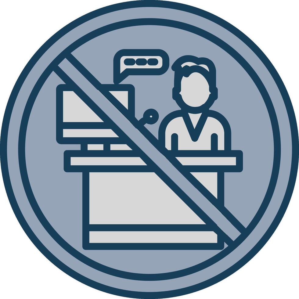 Prohibited Sign Line Filled Grey Icon vector