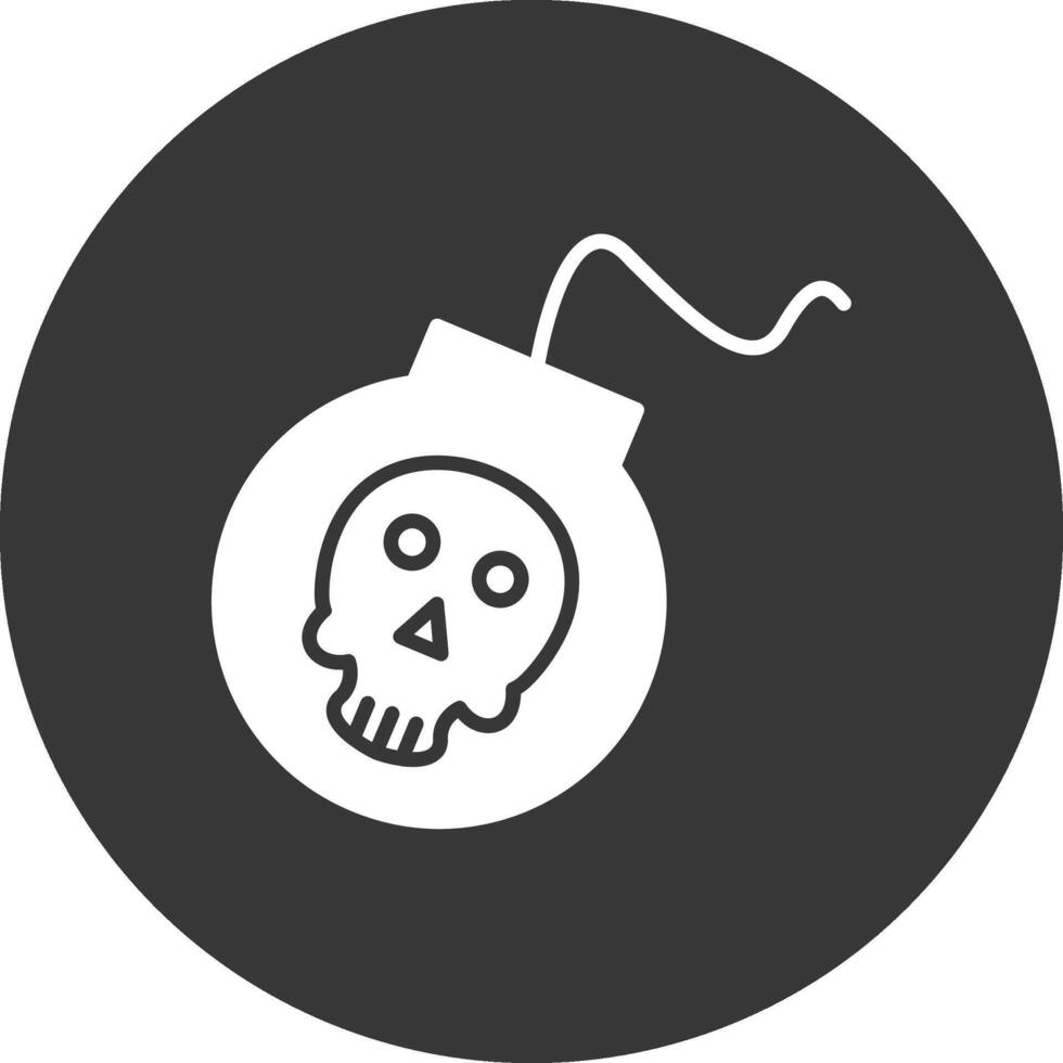 Bomb Glyph Inverted Icon vector