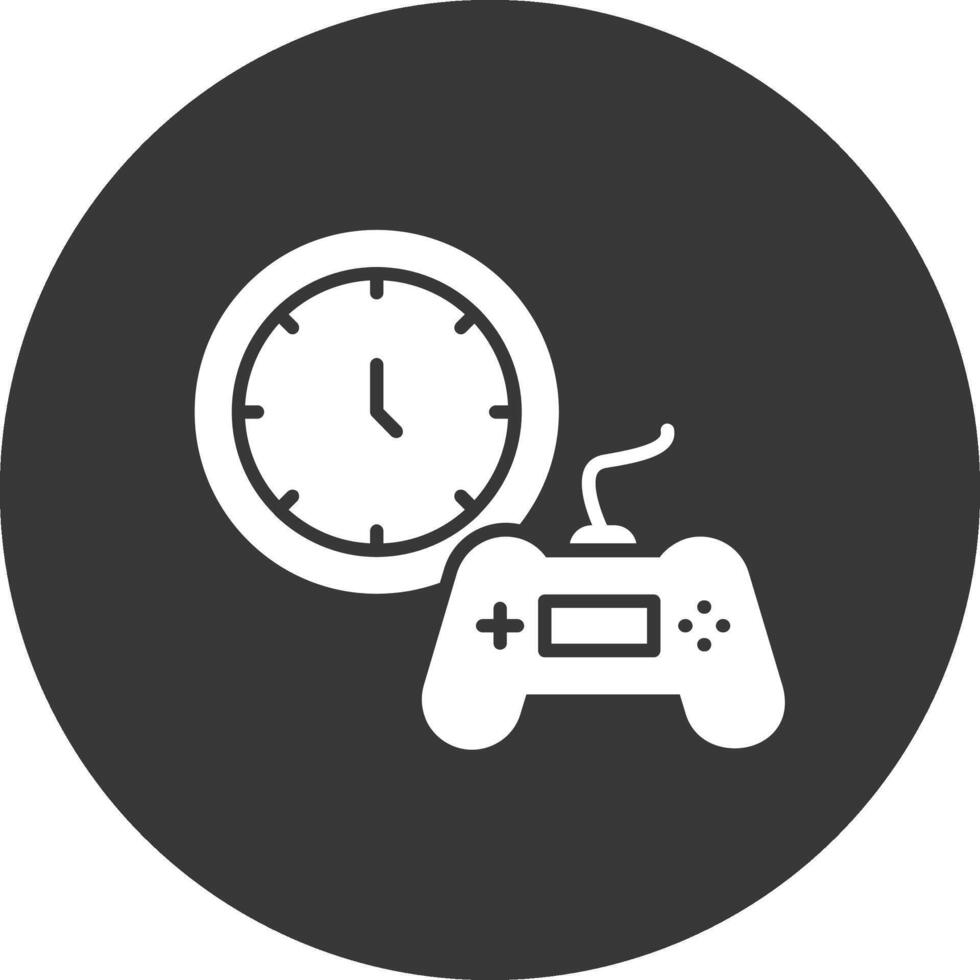 Time Glyph Inverted Icon vector