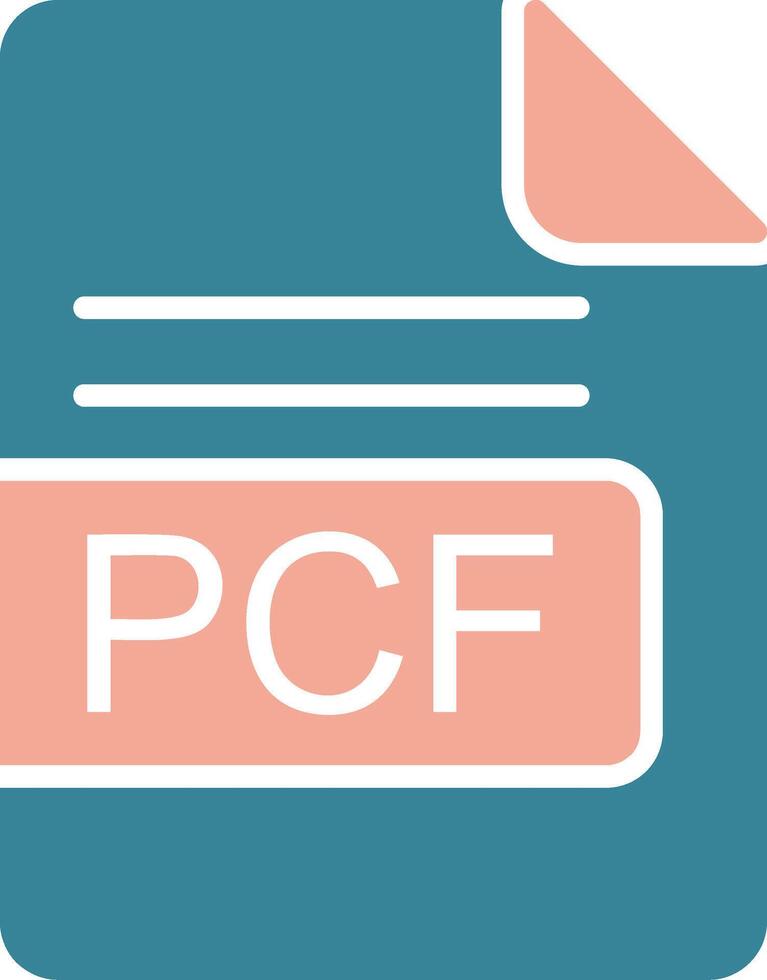 pcf archivo formato glifo dos color icono vector