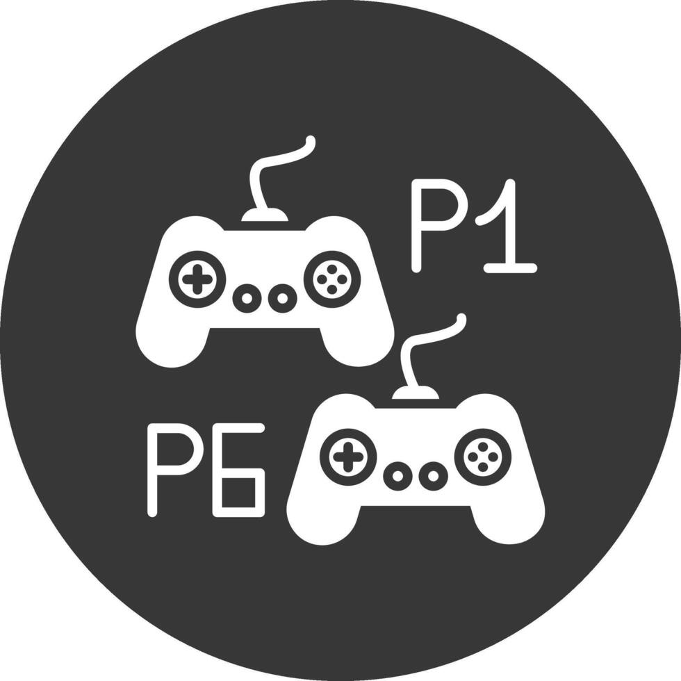 Player Versus Player Glyph Inverted Icon vector