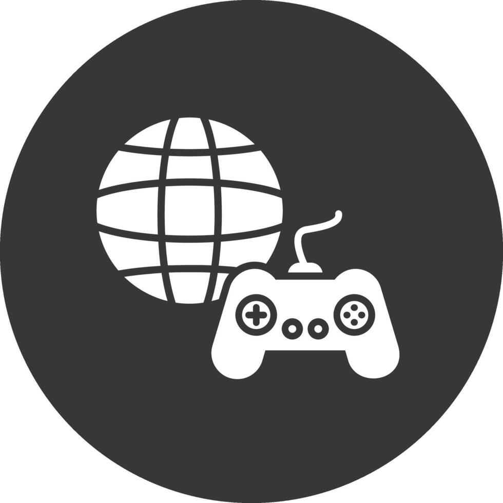 Gaming Glyph Inverted Icon vector