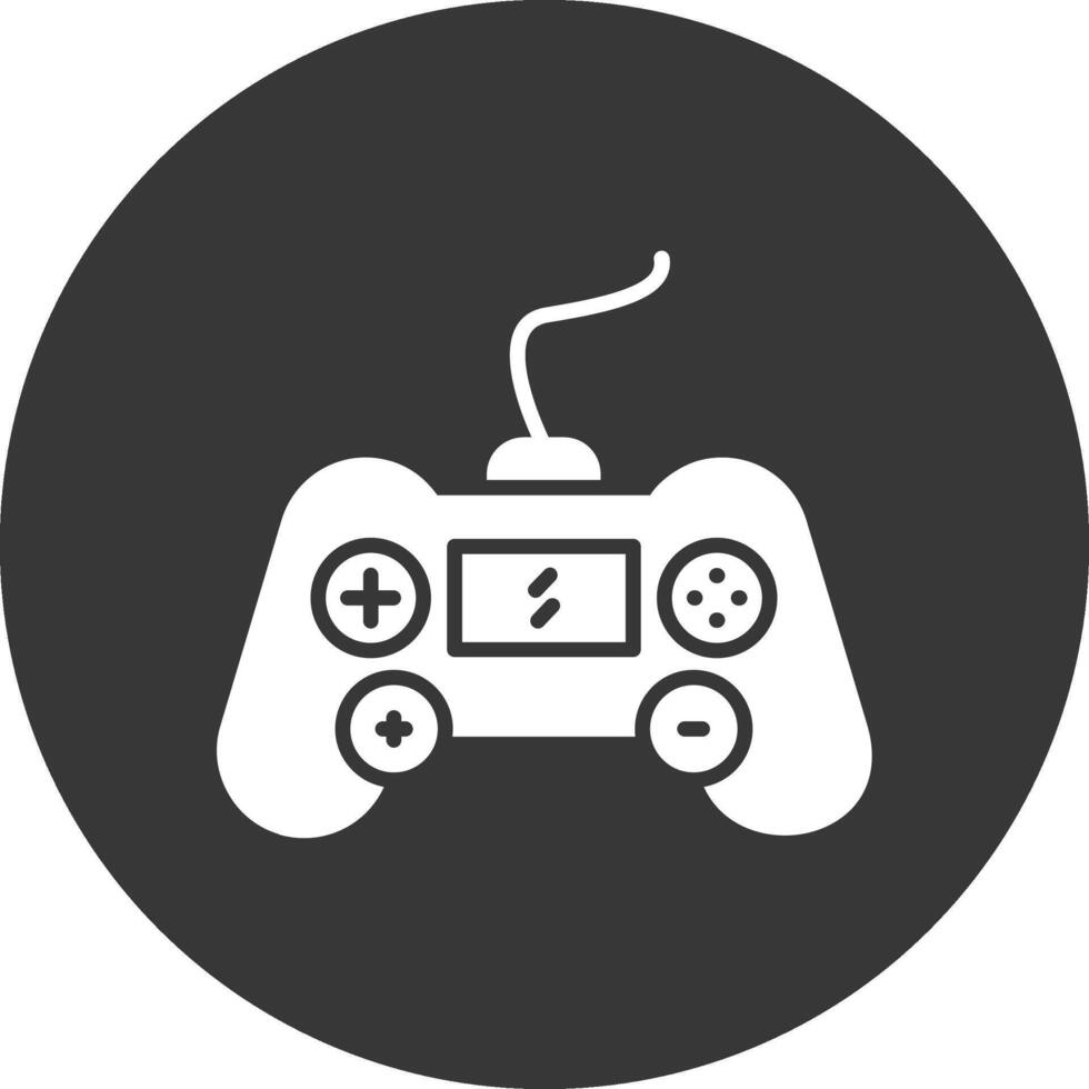 Gaming Console Glyph Inverted Icon vector