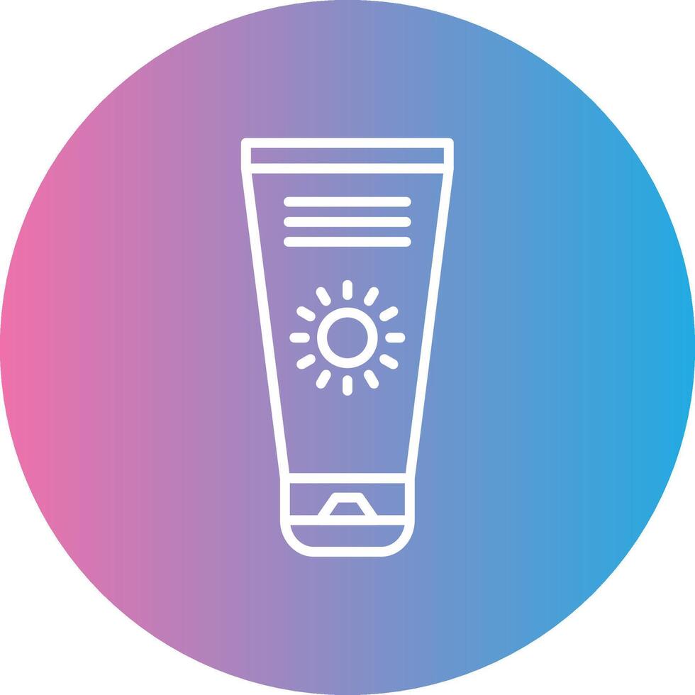 Sun Cream Line Gradient Circle Icon vector