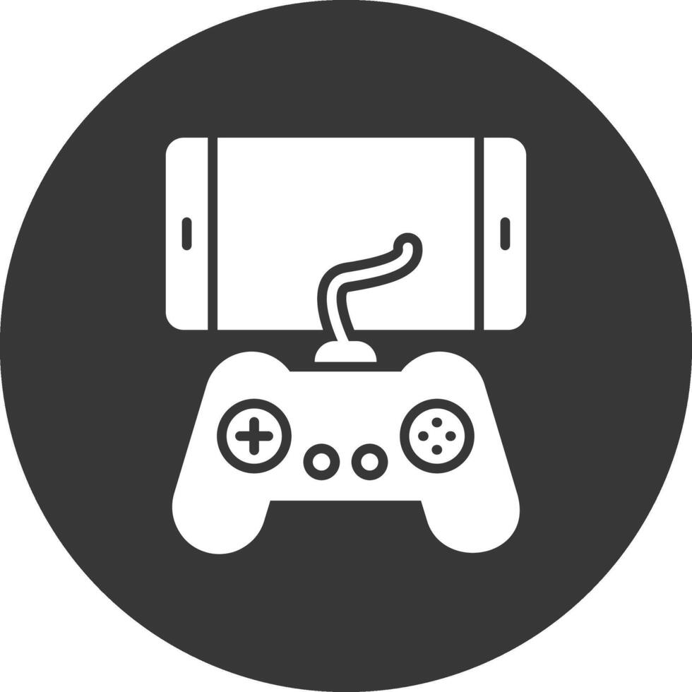 Mobile Game Glyph Inverted Icon vector