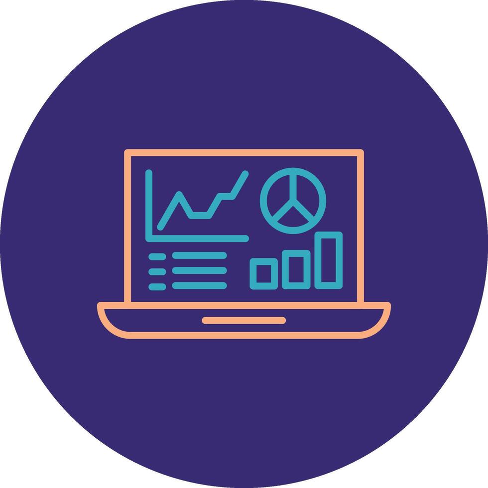 Web Analytics Line Two Color Circle Icon vector