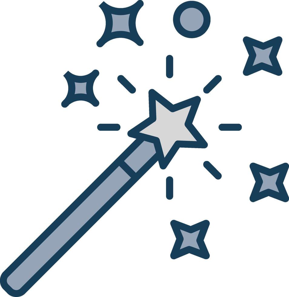 Magic Wand Line Filled Grey Icon vector