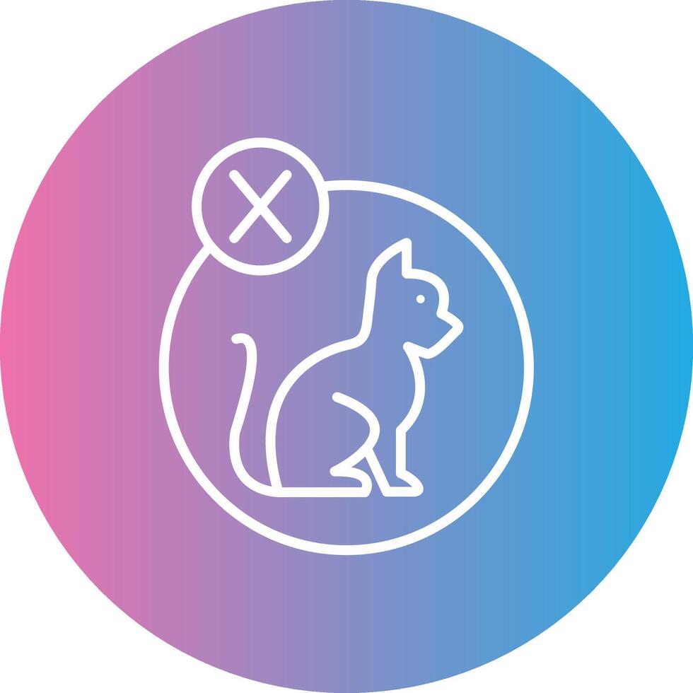 No Pets Allowed Line Gradient Circle Icon vector