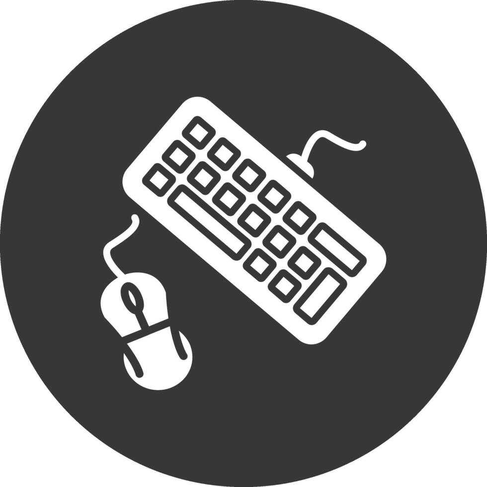 Keyboard And Mouse Glyph Inverted Icon vector