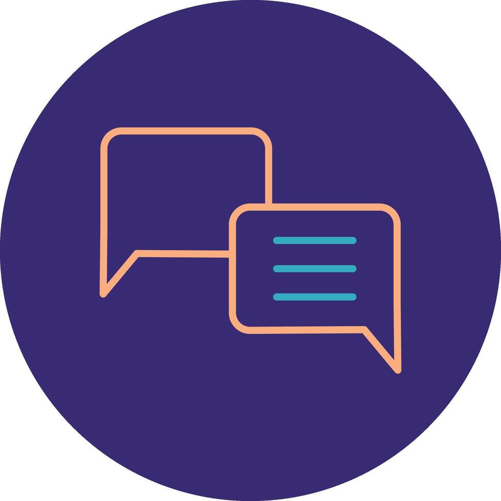 Conversation Line Two Color Circle Icon vector