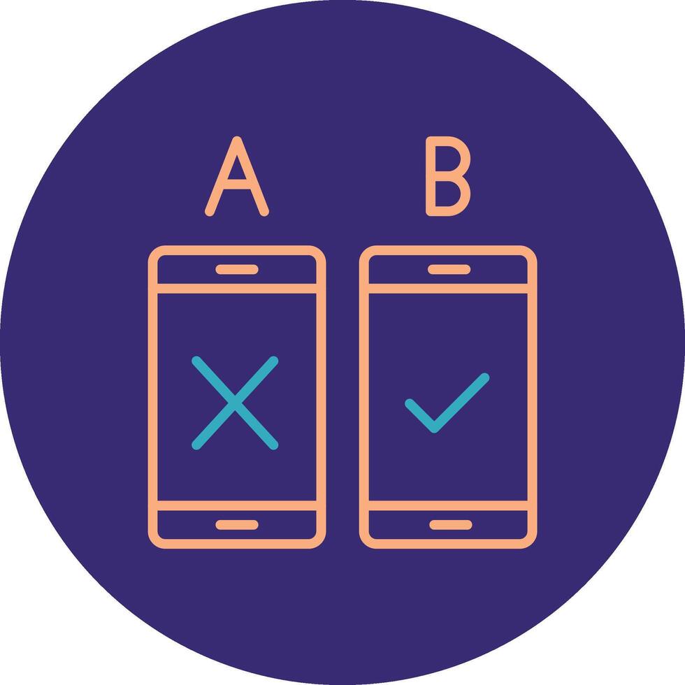 ab pruebas línea dos color circulo icono vector