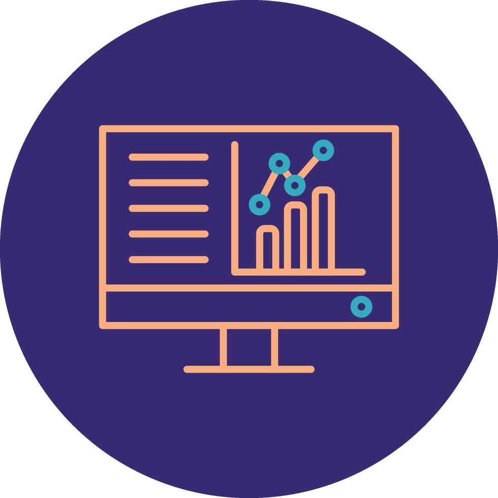 Dashboard Line Two Color Circle Icon vector