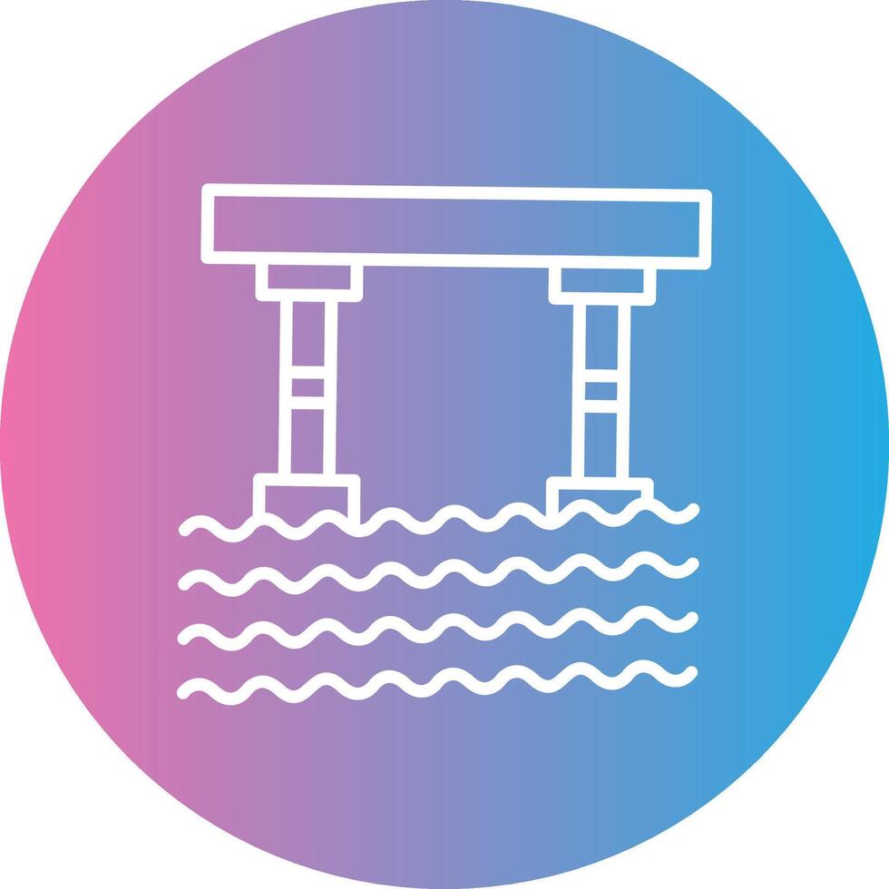 Bridge Line Gradient Circle Icon vector