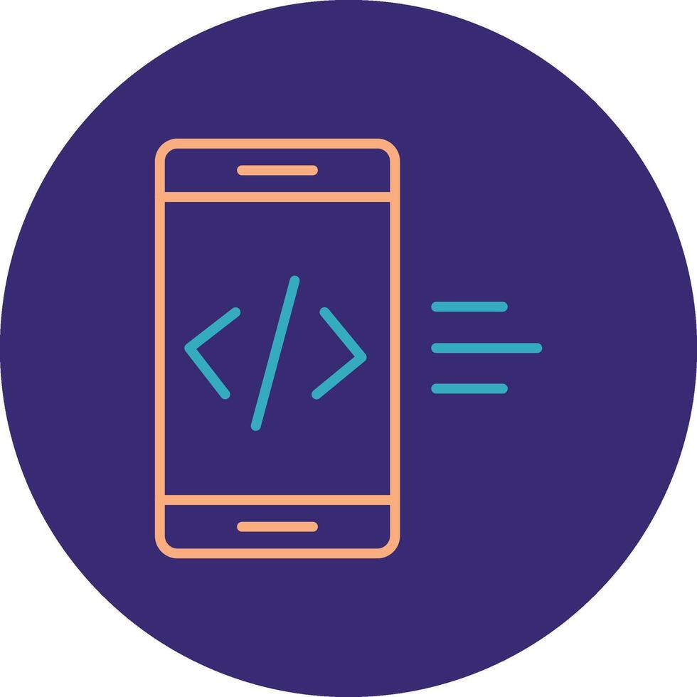 App Development Line Two Color Circle Icon vector