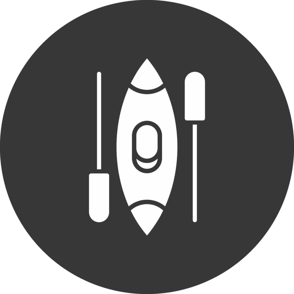 Canoe Glyph Inverted Icon vector