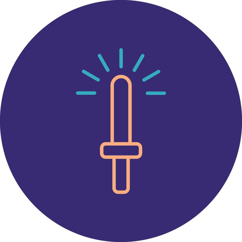 Light Stick Line Two Color Circle Icon vector