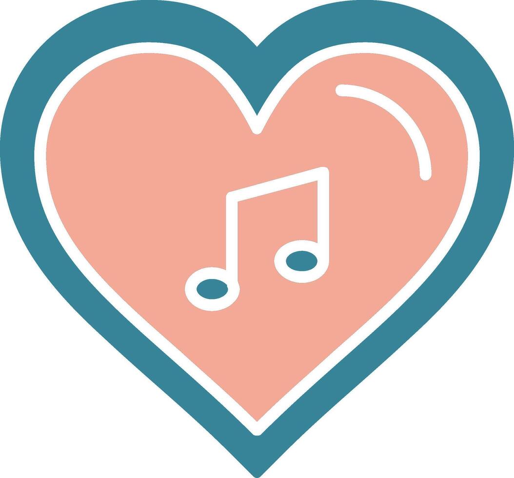 Heart Glyph Two Color Icon vector