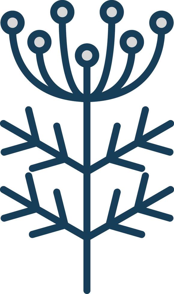 Dill Line Filled Grey Icon vector