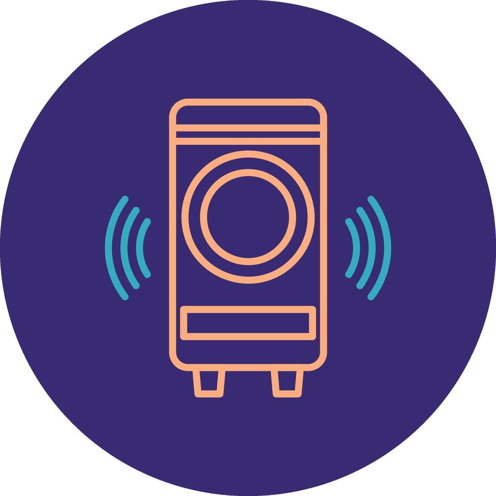 Woofer Line Two Color Circle Icon vector